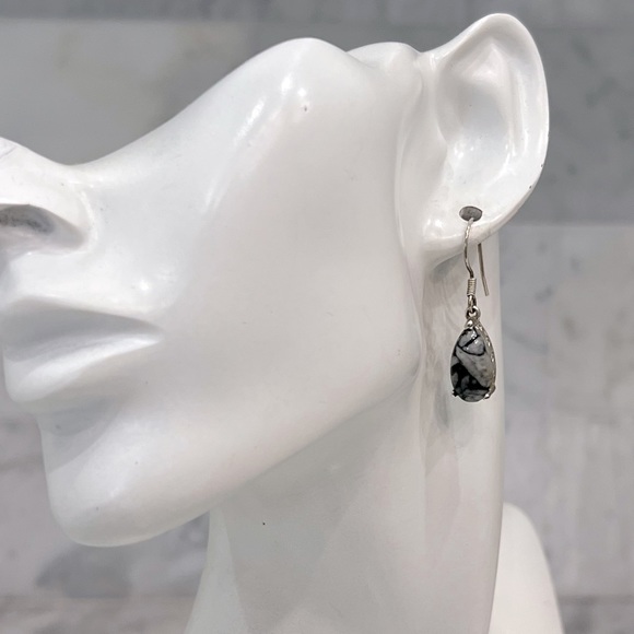 Austrian Pinolith Sterling Silver Dangle Earrings - Picture 2 of 10